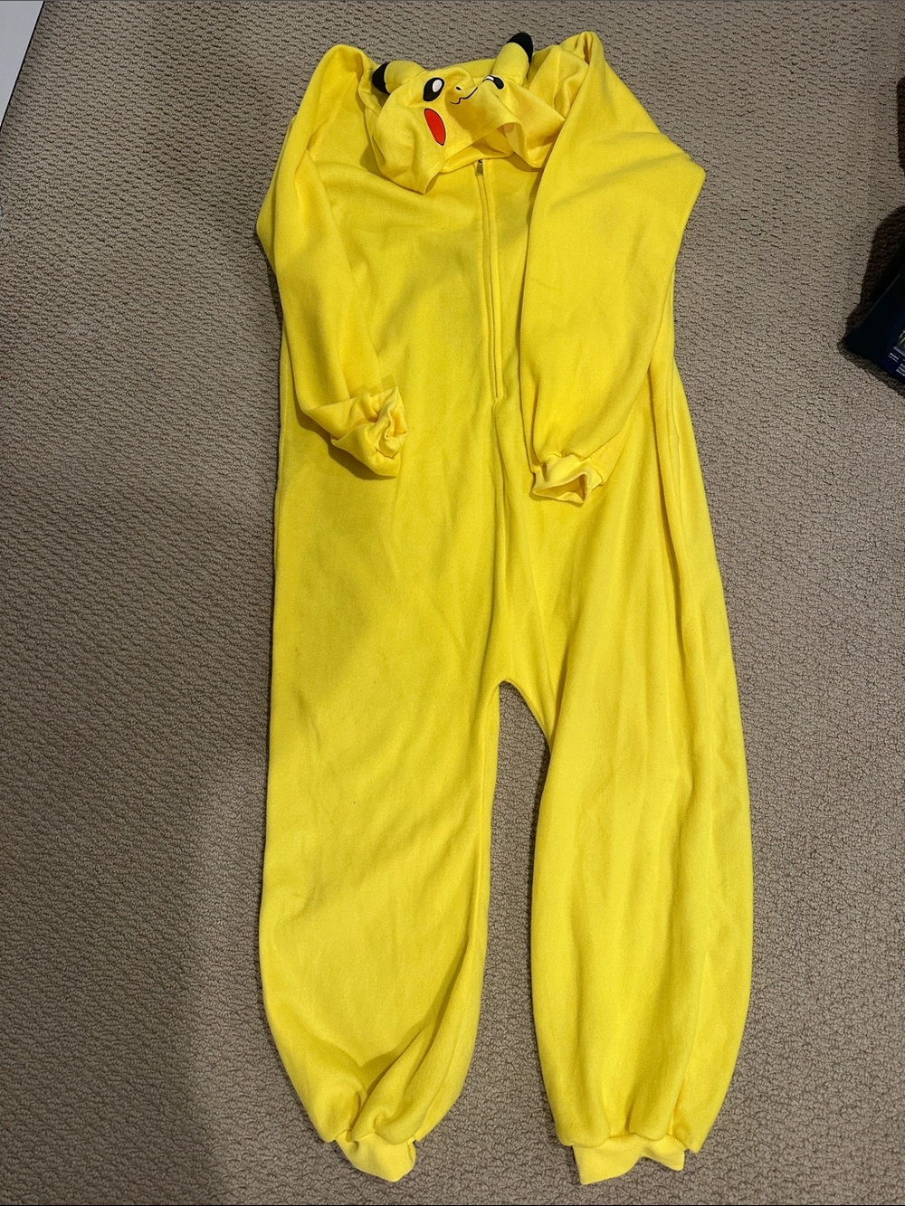 Adult Unisex Yellow Pikachu-Inspired One-Piece Hoodie costume